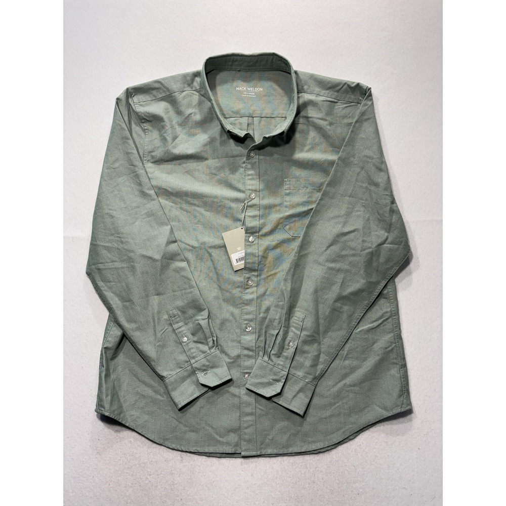 Mack Weldon Mens 2XL Green 37.5 Performance Oxford Shirt M01Y01-WDIV-XXL
